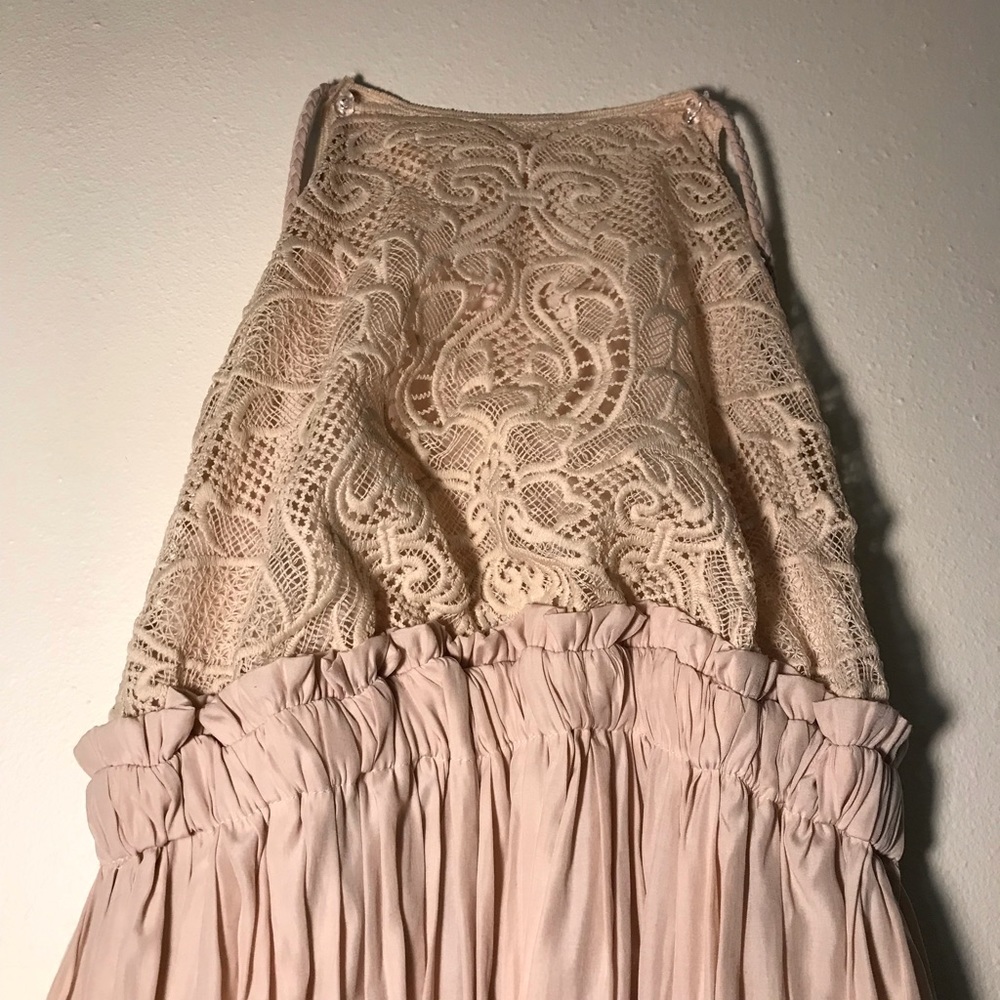 Nude Maxi Dress For Prom and Homecoming